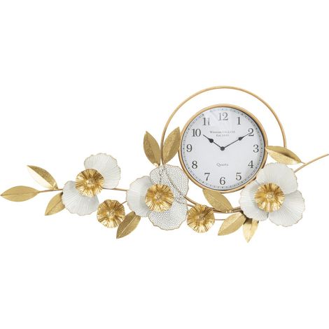 Orologio da parete Flow in ferro oro dal design orizzontale