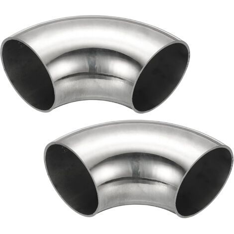 2pcs Coude À 90 Degrés Mandriné, 60mm OD En Acier Pour Échappement Raccord De Tuyauterie Inoxydable 304 Main Courante Escalier HVAC - 42mm (1/5)
