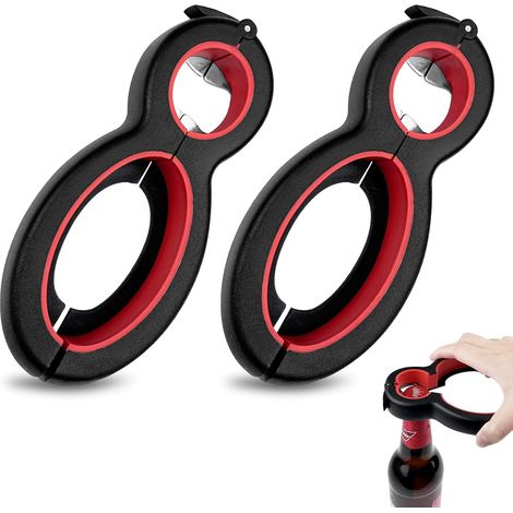 Apribottiglie 2 pezzi, apribottiglie 3 in 1 per lattine di soda e bottiglie di birra, apriscatole multifunzionale, apribarattoli e bottiglie, apribarattoli manuale per cucina e viaggio (1/5)