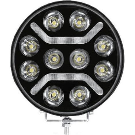 LED + DRL Phare halogène à diodes, feu de gabarit blanc/orange Ø 230 mm, 12 V / 24 V, pour jeep, camion, tracteur, pelleteuse, m