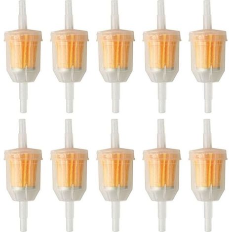 Lot de 10 filtres à carburant en ligne, 6 mm/8 mm, filtre à carburant universel, tube de filtre en ligne pour moto, scooter, moto, générateur, tondeuse à gazon (1/4)