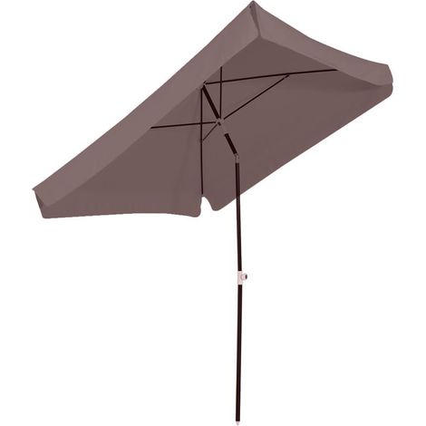 OMBRELLONE DA ESTERNO 200 X 200CM GIARDINO CON TETTUCCIO QUADRATO CAFFÈ (1/5)