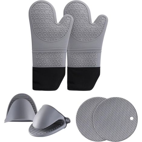 6-delige Silicone Keukenhandschoenen: extra lungo Warmtebestendige Keukenhandschoenen antiscivolo, per Koken, Grillen, Mannen e Vrouwen (1/5)
