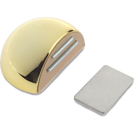 Retenedor de puerta con imán adhesivo con acabado oro. Dimensiones: 51x39x26 mm -