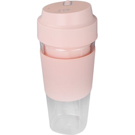 Gobelet presse-agrumes électrique 300 ml, batterie 1200 mAh, rechargeable par USB, portable et sécurisé, idéal pour le bureau, la maison et les voyages (rose). (1/5)
