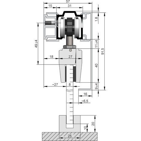 SOLIDO 100/HELM Abdeckkappen-Set Technikblende Abstandsprofil 15 silber eloxiert (1/4)