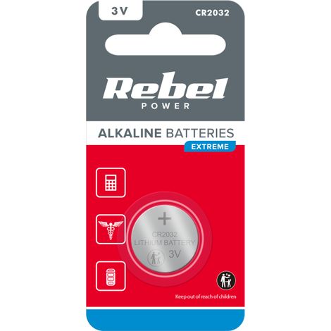 Pile REBEL EXTREME CR2032 1 pièce/blister.