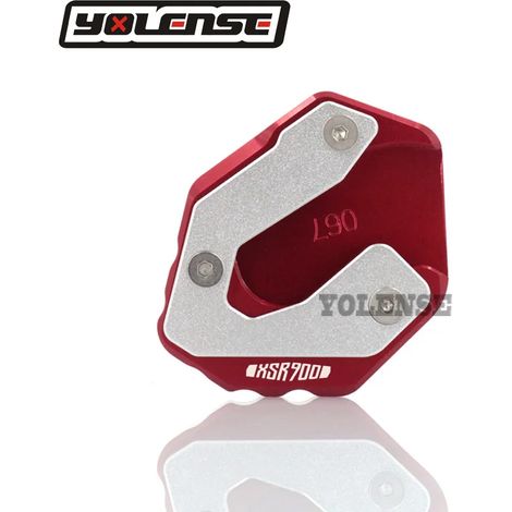 (Rouge-xSR900) Compatible avec YAMAHA MT-09 MT 09 MT09 Tracer 900 XSR900 : béquille latérale, extension et support pour une meilleure stabilité. (1/4)
