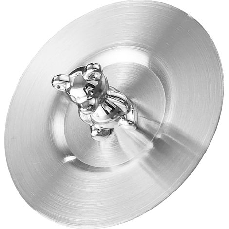 Niedlicher Bärenbecherdeckel aus Edelstahl, staubdicht, abgerundete Kanten, glänzende Oberfläche, künstlerisches Design, silber. (1/5)