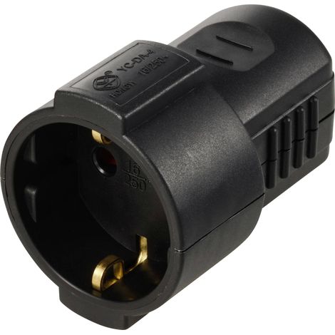 Sygonix SY-6629384 Fiche électrique femelle avec terre polypropylène (PP) 250 V/AC noir (1/4)
