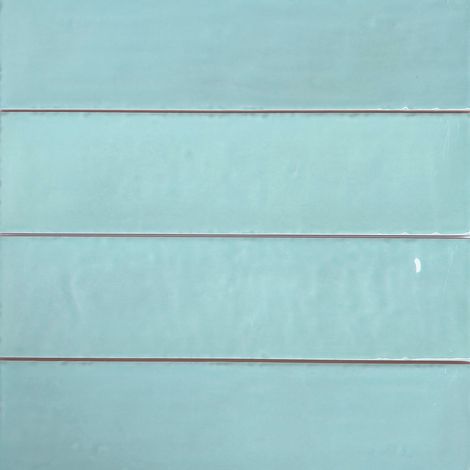 Azulejo Premium Alcanar Sky 7,5x30 cm Bleu Ciel Brillant – Esthétique Artisanale pour Murs Intérieurs