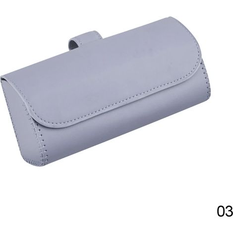 Pare-soleil de voiture, étui à lunettes de soleil, clip, cintre, porte-lunettes magnétique, cuir PU, boîte de rangement en flanelle, porte-lunettes03688