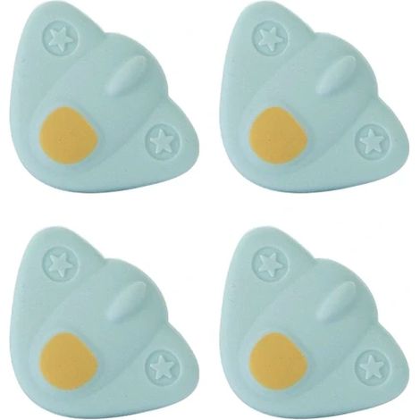 Quatre protections d'angle bleues en forme d'avion de dessin animé, butoirs de sécurité pour meubles de bébé, taille 4x4x1 pouce (1,57x1,57x0,39 pouce). (1/5)