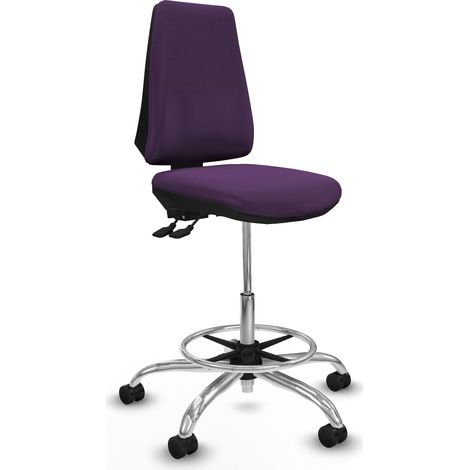 Taburete Elche AS bali morado base cromada ruedas 65mm nailon