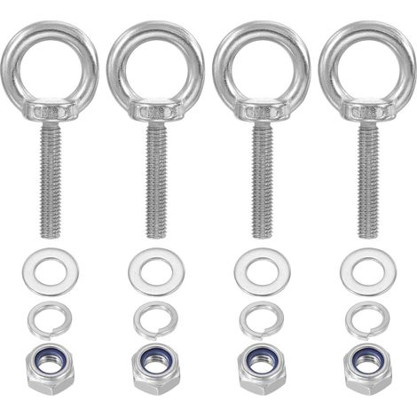 4 Pièces Boulon À Oeil M8 x 40mm Avec Écrou Boulon À Oeil Argent (1/5)