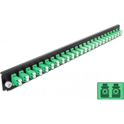 Delock Caja de empalme Panel Frontal 24 puertos LC Duplex verde de 19