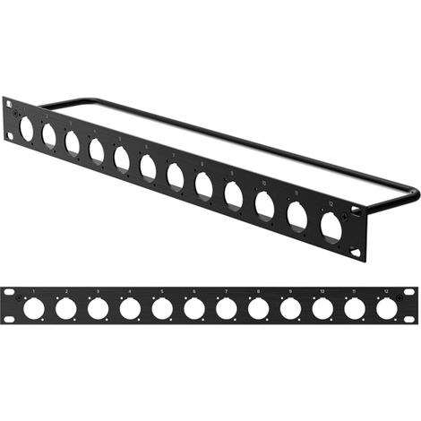 Pannello di permutazione vuoto per rack da 19" 1U per 12 prese di tipo D Roxtone RACK1U12 (1/4)