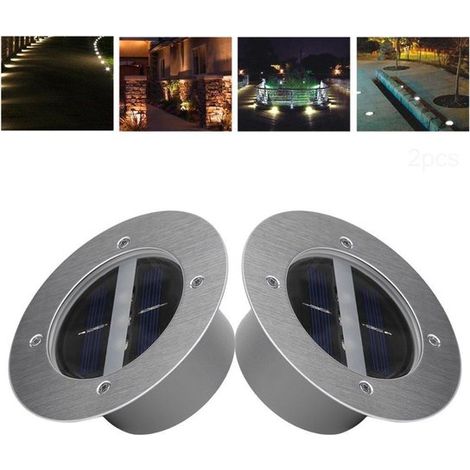 Iluminación solar blanca para jardín, iluminación solar LED para suelo y escalera solar impermeable. (1/5)