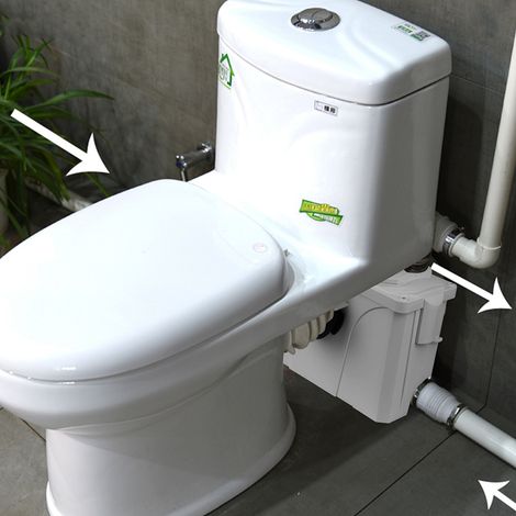 Randaco Estación elevadora de aguas residuales Bomba de aguas residuales domésticas Bomba antirretorno integrada para ducha WC, Blanco 700W