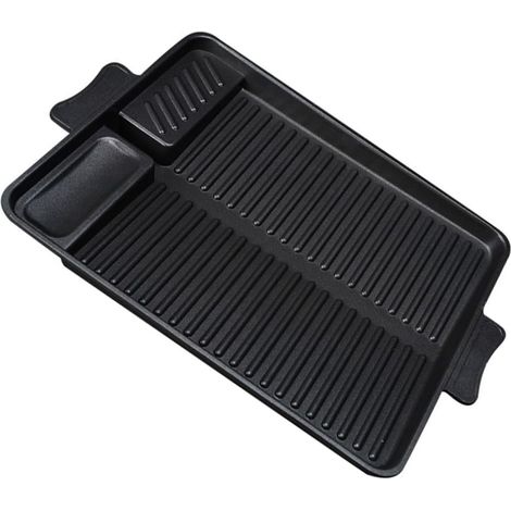 Poêle à churrasco rectangulaire antiadhésive, légère et résistante à la chaleur pour la cuisine en extérieur (1/5)