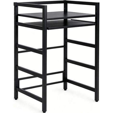 Wolketon Estantería para Lavadora de Metal Ajustable con Balda Deslizante Carga Estante Superior 300 kg - Negro (1/5)