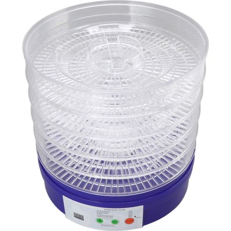 Dörrgerät mit 5 Einschüben für Obst, Gemüse und Fleisch, Snacktrockner für zu Hause, blau, EU-Stecker 250V. (1/5)