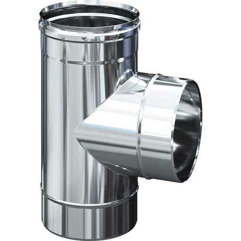 TEE INOX F/M/M 90° MONOPARETE Ø180 mm