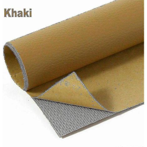 Patch de réparation autocollant pour cuir, canapé, siège auto, chaise, rénovation - Happyshop, kaki, 20 x 25 cm (1/5)