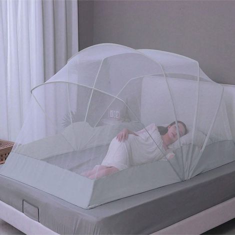 Tente moustiquaire autoportante pliable pour chambre d'étudiant, maison, usage estival, protection anti-insectes supérieure et inférieure, installation sans perçage