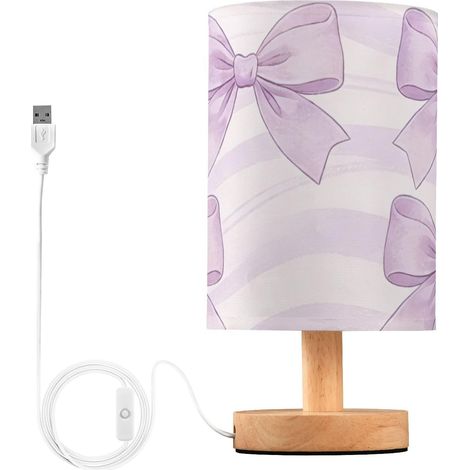 Yuiboo Lampes de chevet décoratives rétro violet clair petit nœud (1/5)