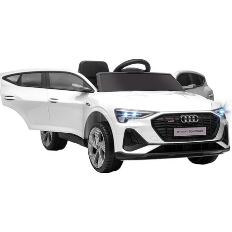 Audi e-tron Sportback enfant voiture électrique 12V 5km/h télécommande 2,4GHz LED musique klaxon USB MP3 blanche