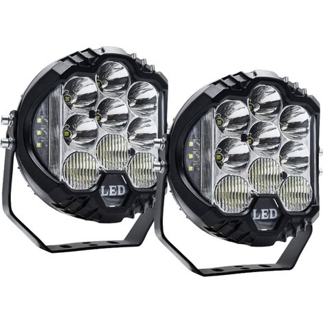 Lot de 2 projecteurs de travail LED 7 pouces, faisceau combiné spot/flood, antibrouillard, lampe de conduite tout-terrain (1/5)