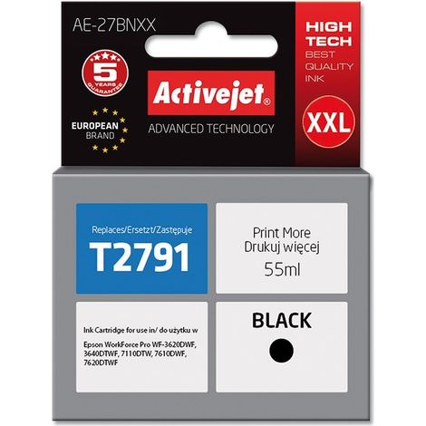 Activejet AE-27BNXX Ink cartridge (replacement for Epson 27XXL T2791 Supreme 55 ml black)