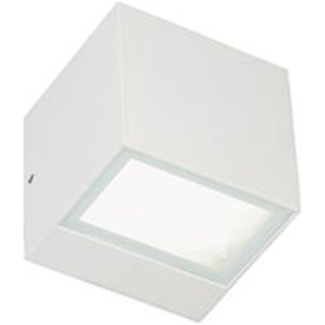 Applique Da Esterno Mini Biemissione Box Alluminio Bianco 5,5+5,5W Led 3000K (1/2)