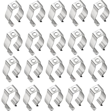 T8 Tube Fluorescent Support de Lampe Tube lumineux nickelé Tube Fluorescent Lamp Clips pour le stockage de garage de hangar de conduite d'eau de tube de lampe de lampe pour empêcher (1/5)