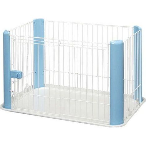 Iris Ohyama – Parc à chiot en acier 92x63x60 cm – Enclos intérieur sécurisé pour petits chiens – Porte coulissante verrouillable – Design élégant (1/5)