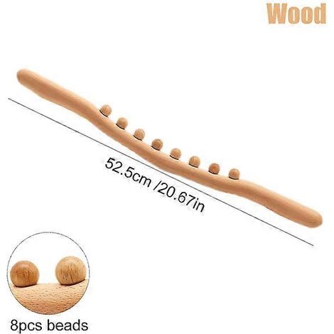 Bâton de massage à rouleau pour drainage lymphatique par thérapie par le bois, outil de massage des fascias, de l'abdomen et de la cellulite, pour la nuque, le dos, la taille, les bras et les jambes.- (1/5)