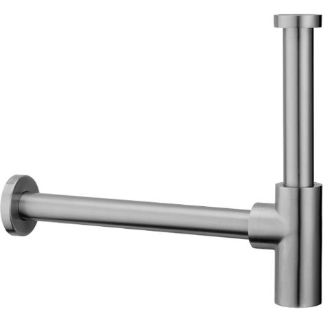 Sifone per lavabo in acciaio spazzolato design a bottiglia - Paffoni Steel
