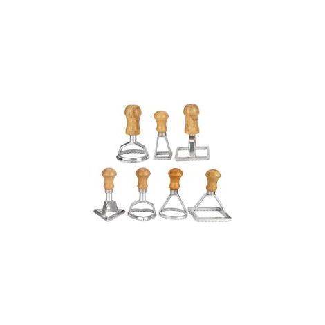 Stampo per pasta, stampo per ravioli, stampo per biscotti, manico in legno, bordo scanalato, accessorio da cucina, rotondo, quadrato, a forma di cuore - Crezuo