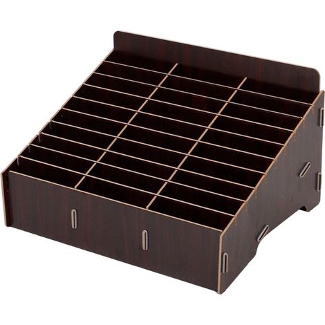 Boîte De Rangement En Bois - Organiseur De Bureau À 30 Compartiments - Classeur De Courrier Et Support Pour Télécommande - Pour Bureau Et Maison