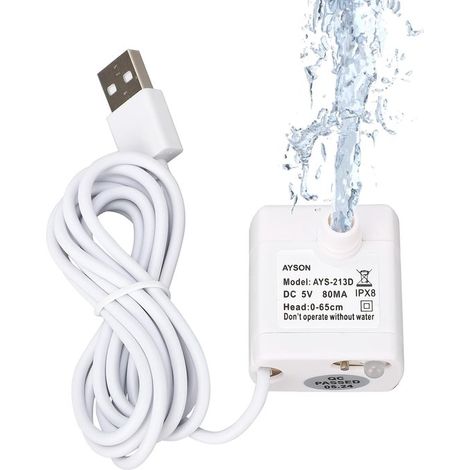 Bomba de repuesto para fuente de agua para gatos, Flujo de agua ajustable, Bomba para fuente de agua para mascotas de compatibilidad universal (1/5)