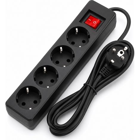 4-Socket Extension Lead with Switch 3 m White (1/5)