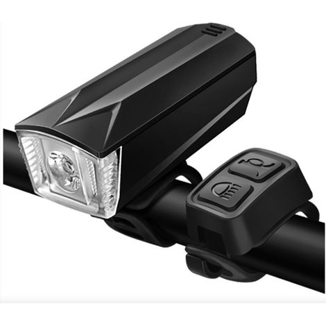 Phare Eclairage avant + Klaxon vélo LED, 190Lms réels + 120dB - commande au guidon - BY24 (1/5)