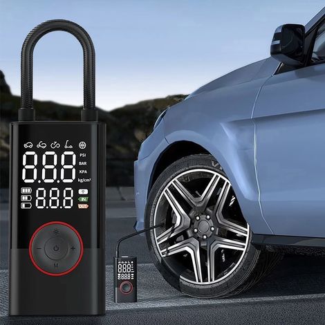 TrAdE Shop Traesio - Mini Compressore Ad Aria Portatile Gonfia Pneumatici Gomme Auto Moto Gonfiaggio Rapido - (1/5)