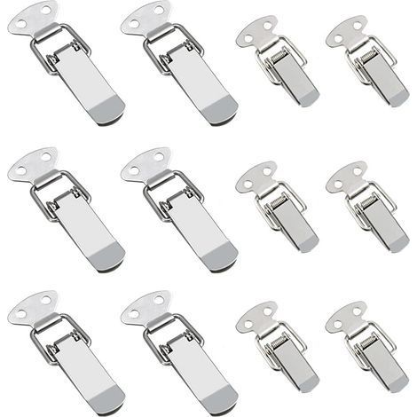 12 Pièces Serrure De Tension Verrouillage De Levier De Verrouillage De Boîte En Acier Inoxydable Avec Haute Étanchéité Pour Coffre-fort De Coffre De Tiroir De Boîte À Outils(2 Tailles) (1/5)