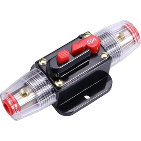 Disjoncteur à réinitialisation manuelle de 50 A, 12 V-24 V CC pour voiture, bateau, système onduleur solaire, protection contre les surcharges (1 pièce) (1/5)
