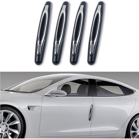 Car Door Handle Protector Scratch Protector Universal Tuning Accessory with Adhesive Holder (Black)