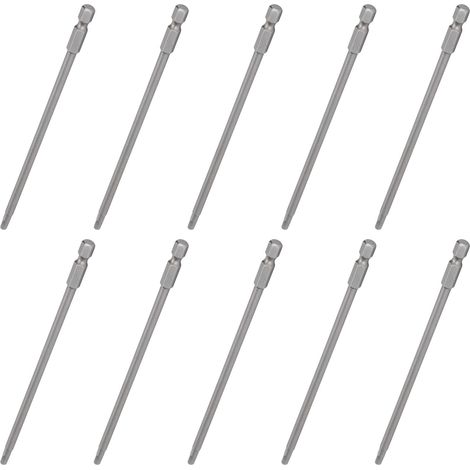 10-teiliges Set elektrischer Schraubendreherbits, 4 mm Sechskant, stark magnetisch, gehärtet, S1/4 150 mm (1/5)