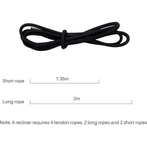 4 pezzi di corda elastica di ricambio in gomma, lacci di ricambio Keten per sedie Zero Gravity, strumento di riparazione per reclinabile Zero Gravity per chaise longue, sedia elastica (1/4)