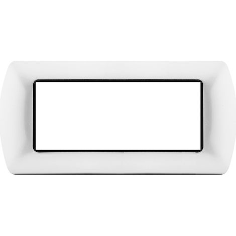 Placchetta per interruttore in metallo a 7 posti bianco cassetta 507 compatibile con living international  supporto cover (1/2)